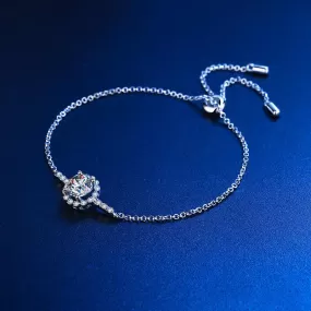 Halo 925 Sterling Silver Moissanite Stone Bracelet