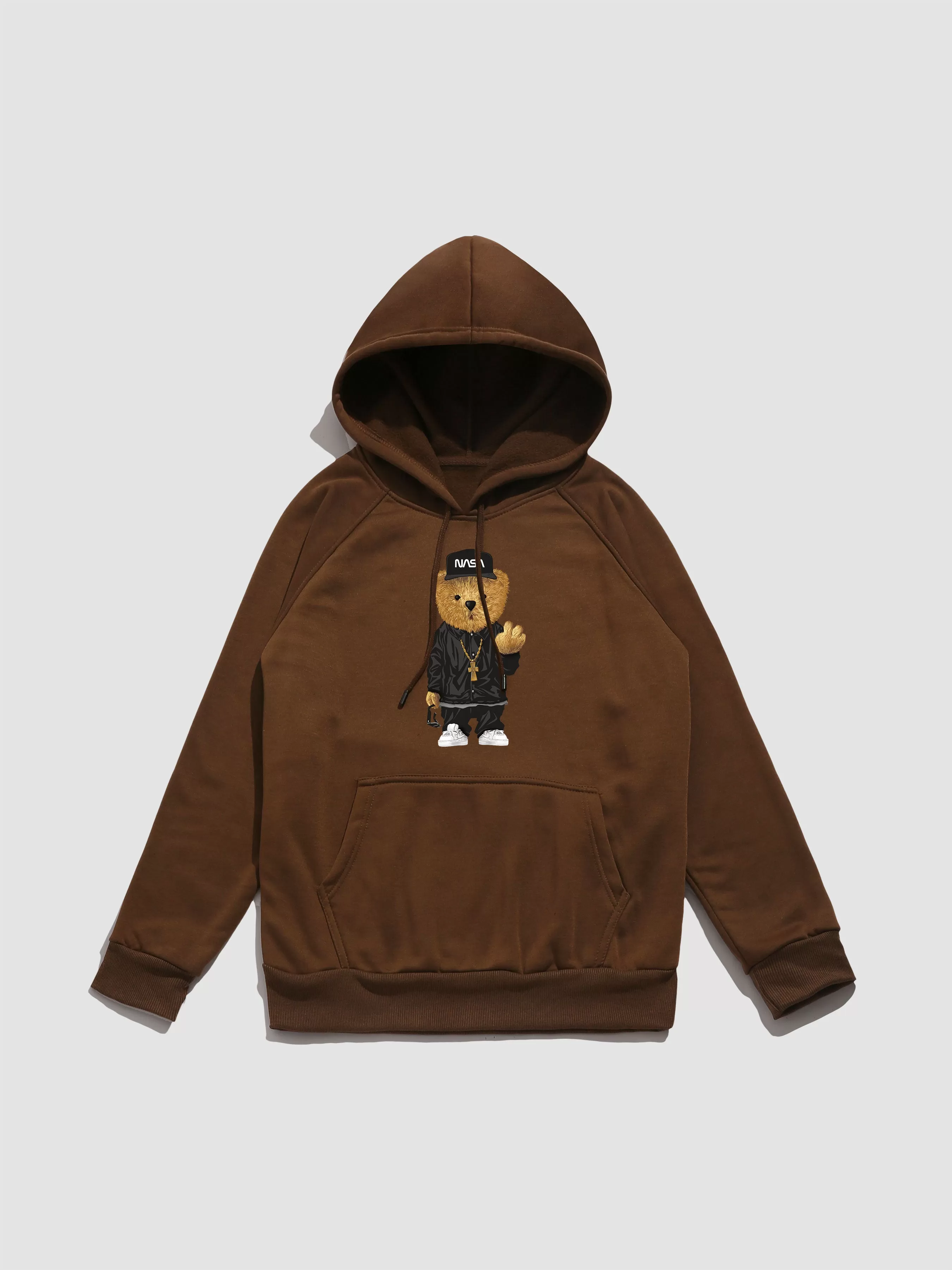 Hip Hop Bear Print Hoodie