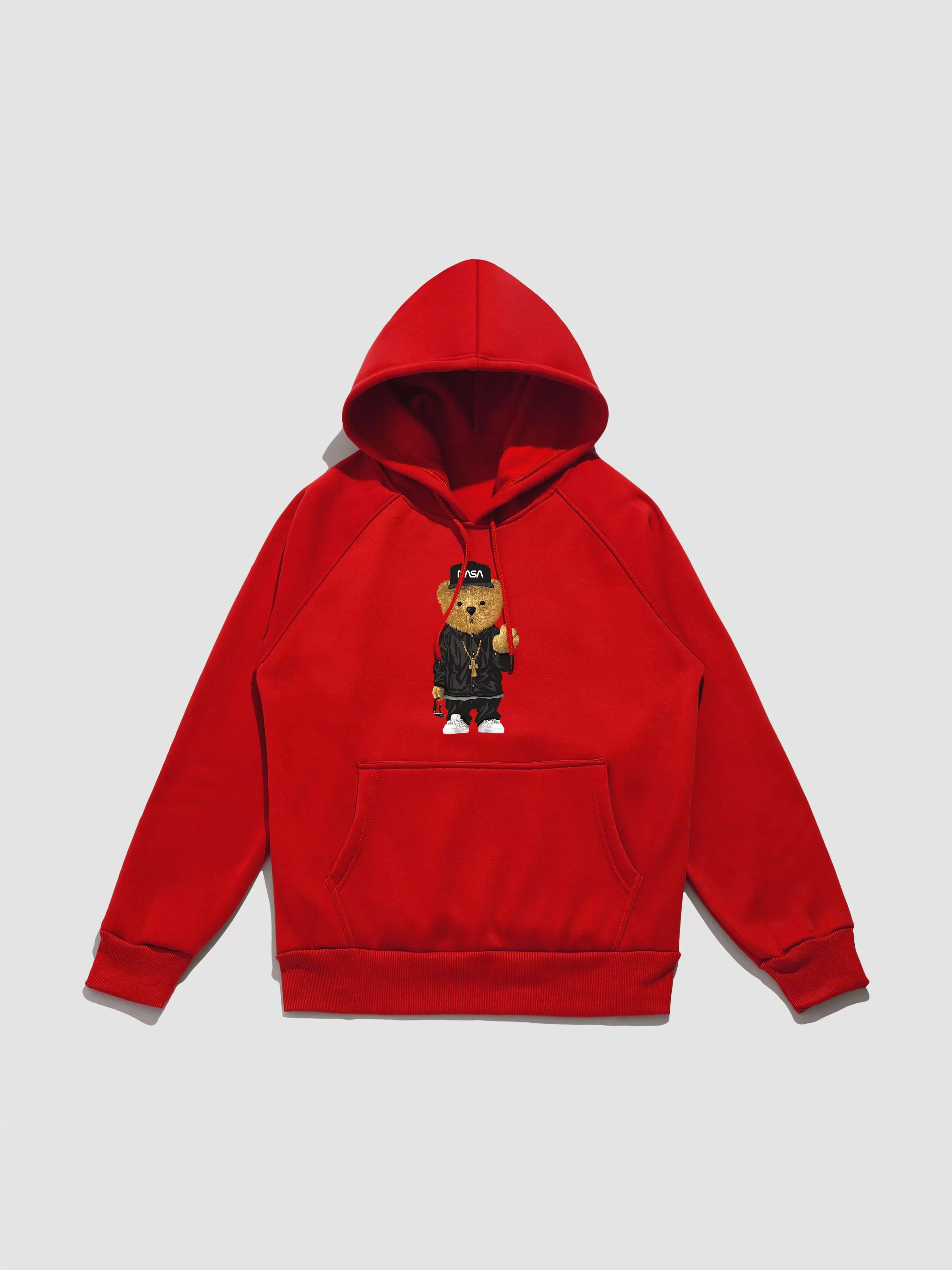 Hip Hop Bear Print Hoodie