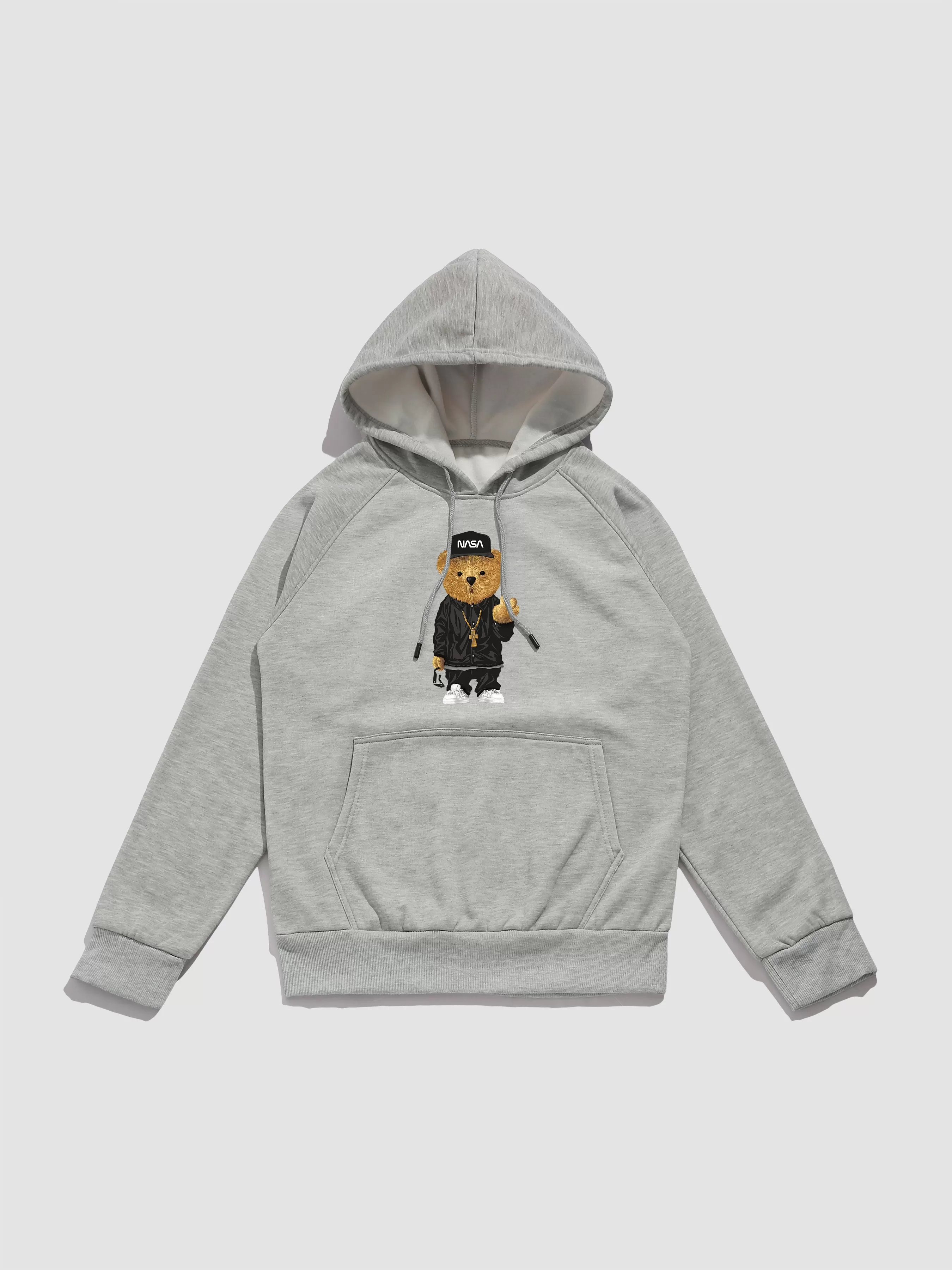 Hip Hop Bear Print Hoodie