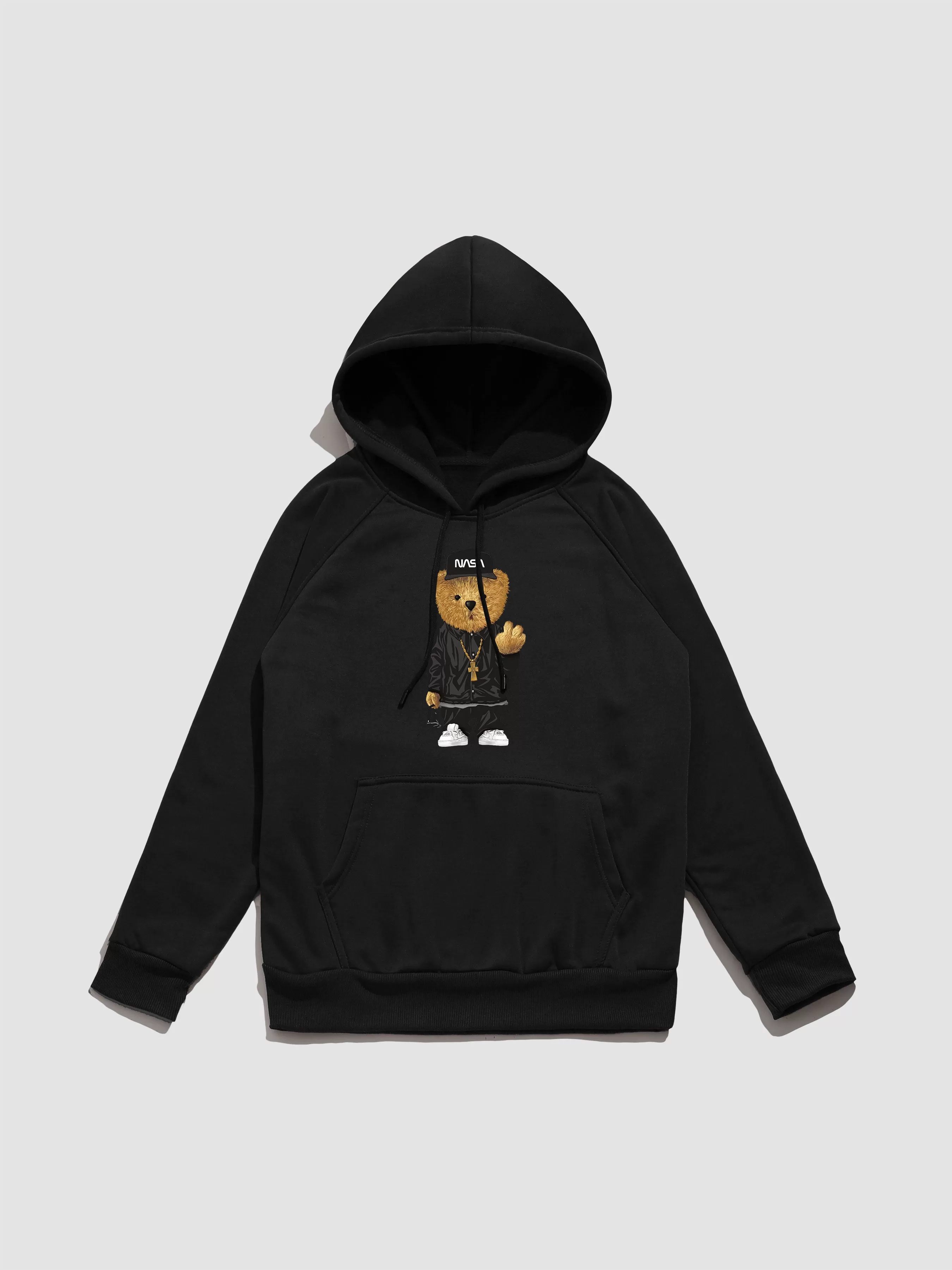 Hip Hop Bear Print Hoodie