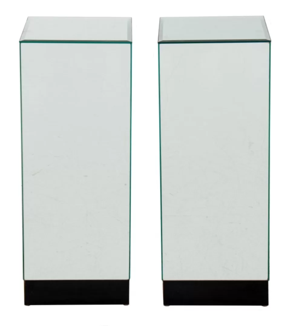 Hollywood Regency Mirrored Pedestals on Base