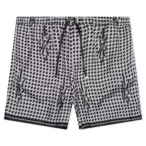 Houndstooth Silk Short - Black