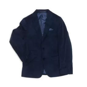 Isaac Mizrahi Boys Velvet Navy Diamond Blazer BL2519