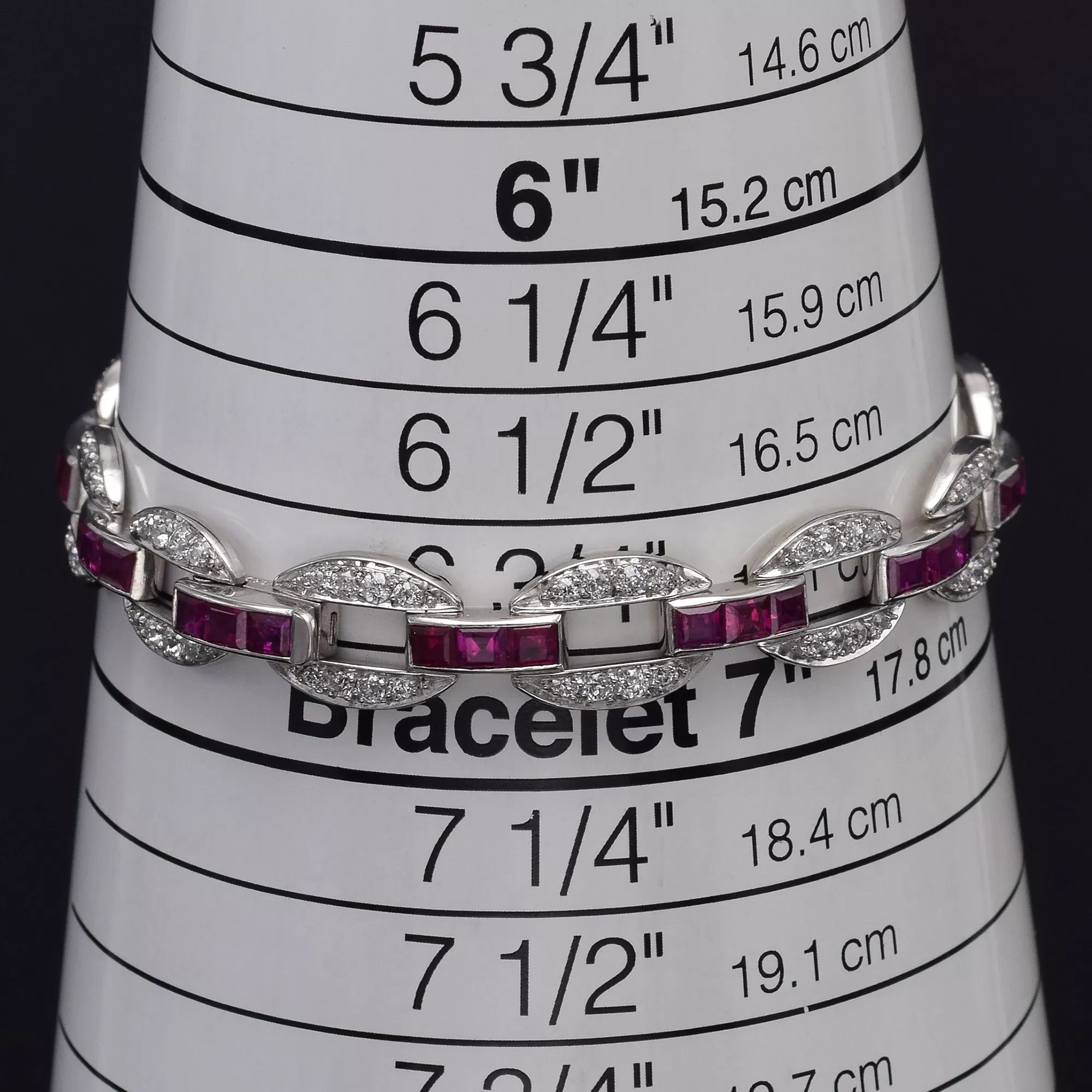 J.E. Caldwell & Co Platinum Ruby & 1.92TCW Old Euro Cut Diamond Tennis Bracelet