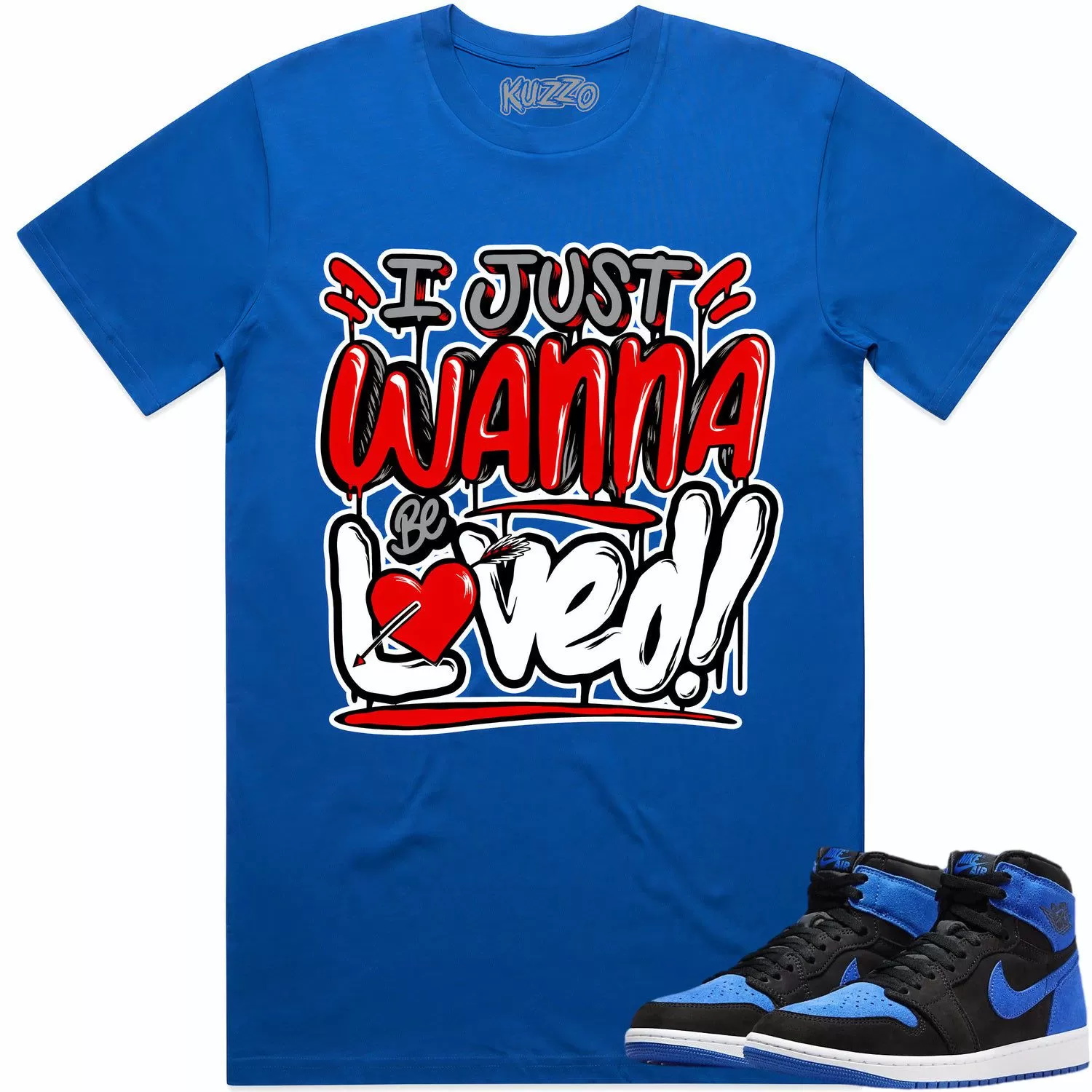 Jordan 1 Royal Suede 1s Shirt to Match - RED LOVED