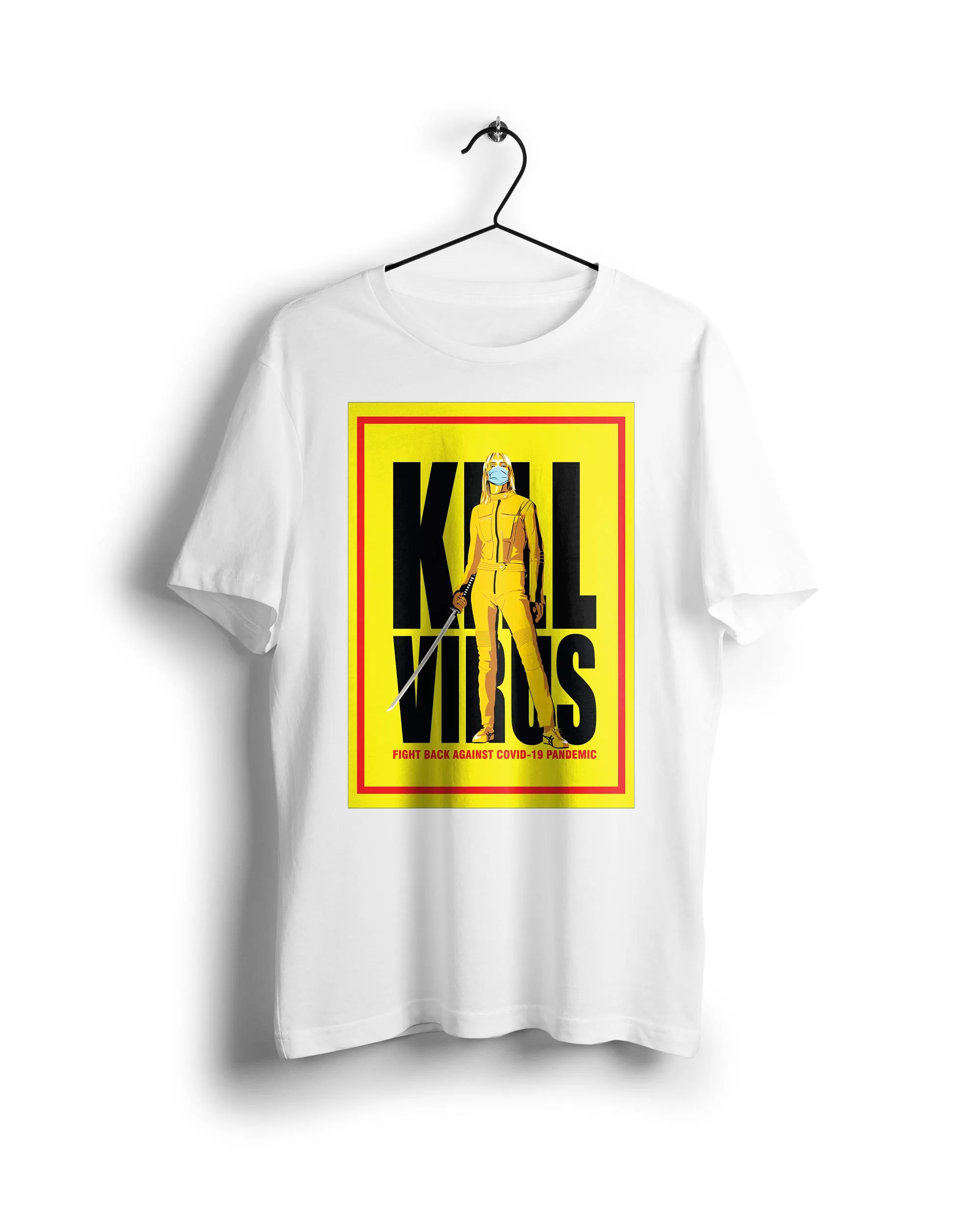 Kill Bill Kill Corona - Digital Graphics Basic T-shirt White