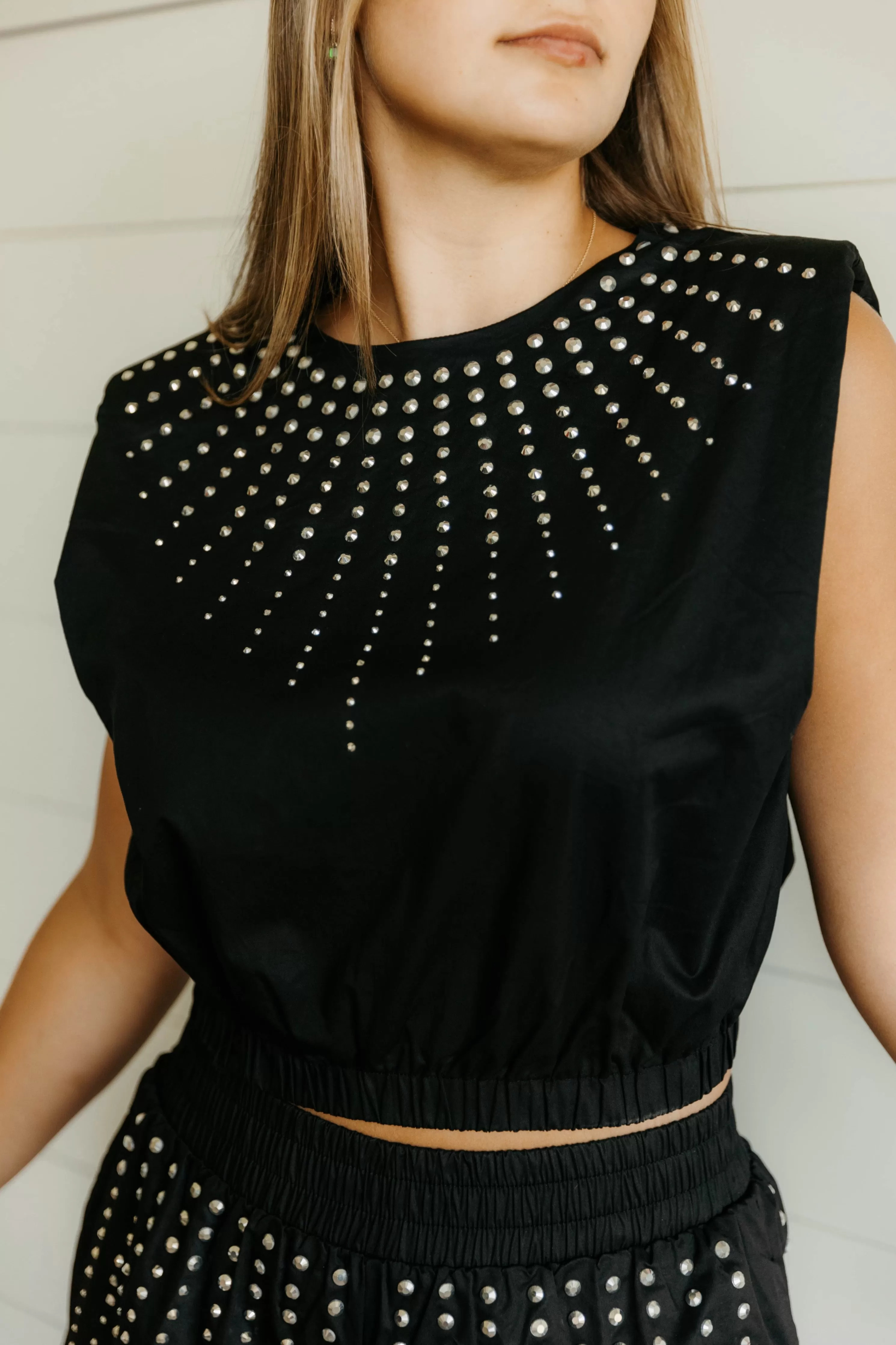 Kristen Rhinestone Crop Tank - Final Sale 50% off