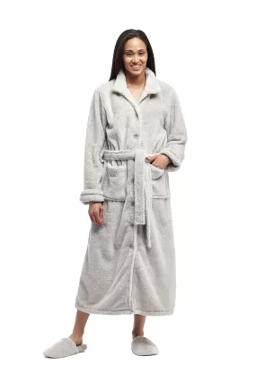 La Cera Belted Full Length Fleece Robe