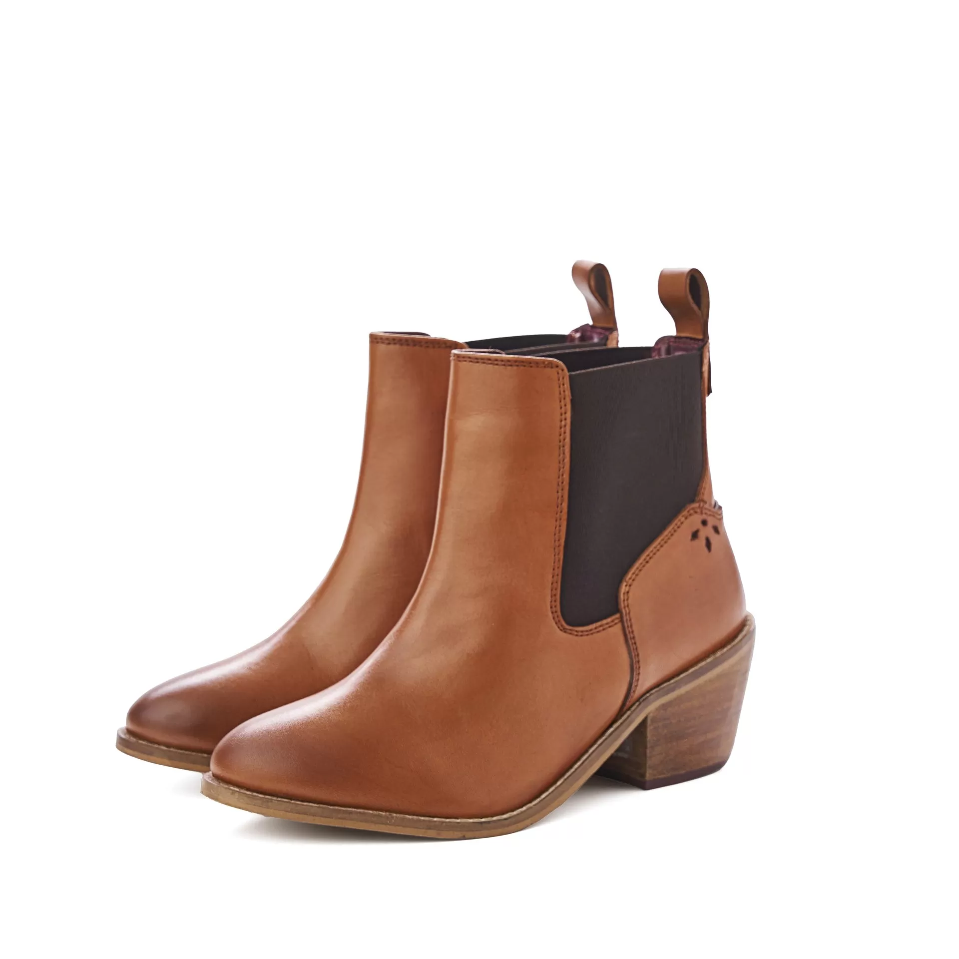 LADIES GS PIPPA TAN HEELED CHELSEA BOOT