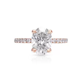 LAILA 2 Carat Oval Cut Lab Grown Diamond Engagement Ring Rose Gold IGI Certified