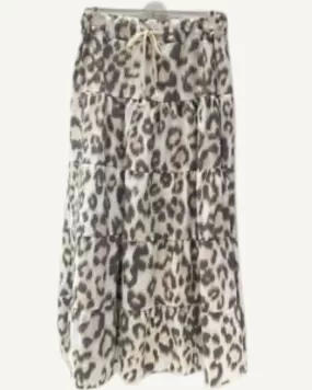 Leopard Maxi Tiered Skirt