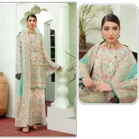 Light Beige Flower Designer Bridal Wear Collection