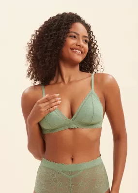 LILY Comfort Triangle Wireless Recycled Lace Bralette Demi Bra