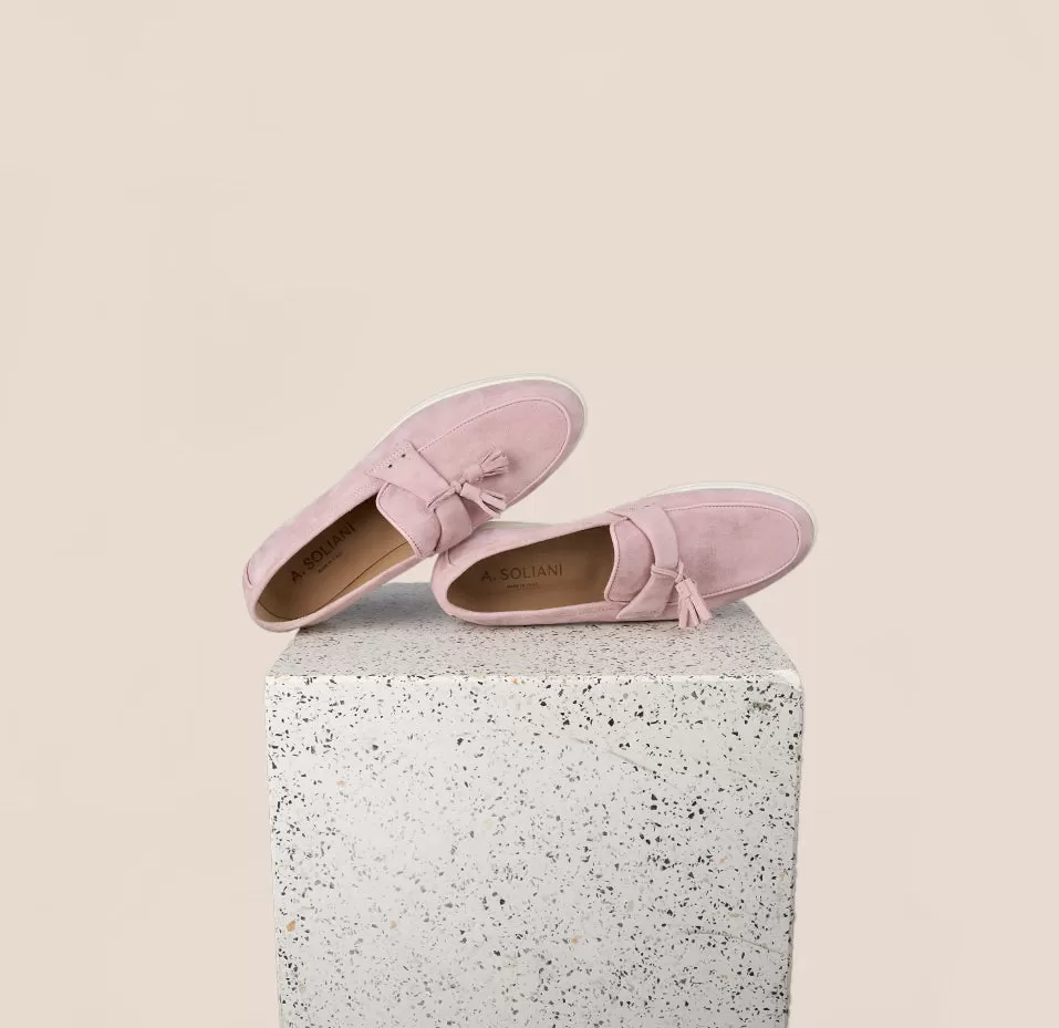 Lisa Tassels Sneaker Loafer - Peony Suede