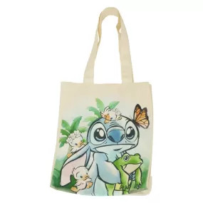 Loungefly Disney Lilo and Stitch Springtime Stitch Canvas Tote