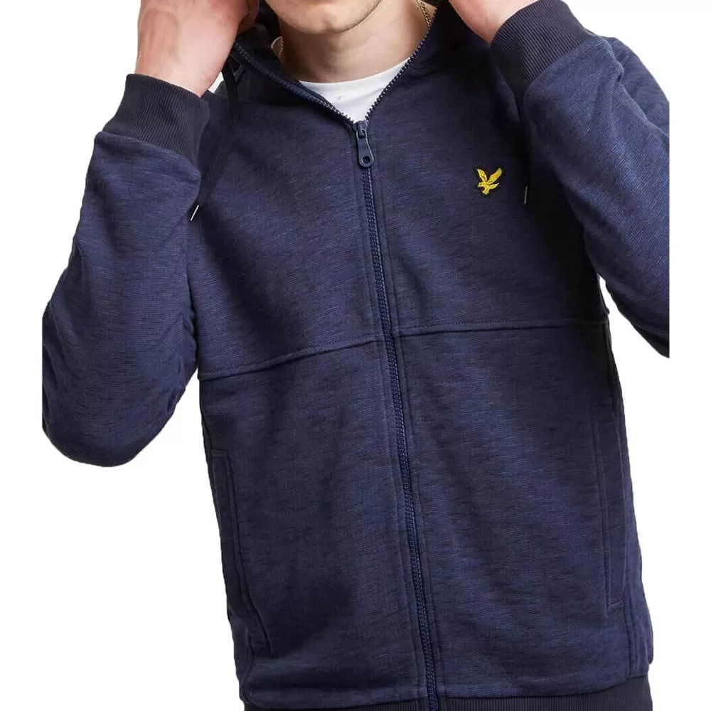 Lyle & Scott Men's Space Dye Zip Through Hoodie - Navy