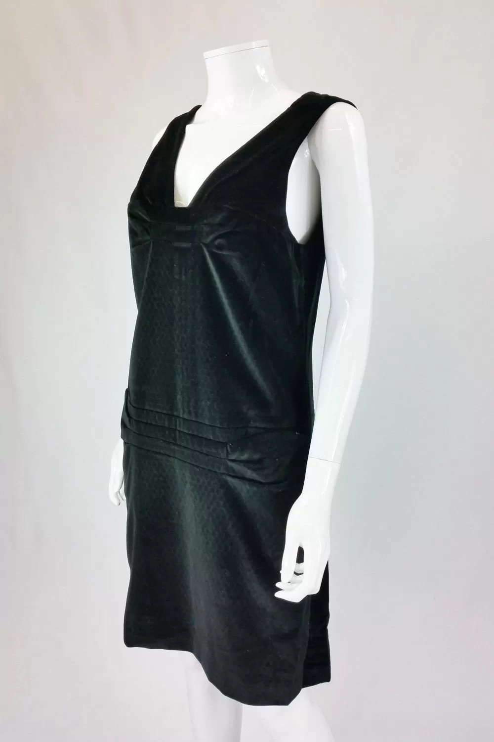 MARC JACOBS Marc Classic Black Velvet Sleeveless Shift Dress (UK 10/ US 6)