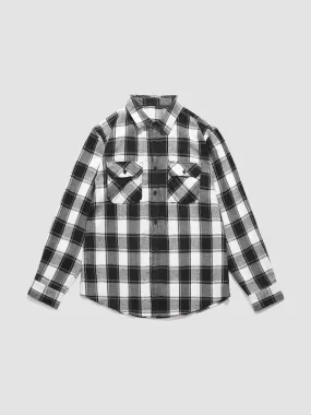 Men Plaid Button Front Shirt With Pockets