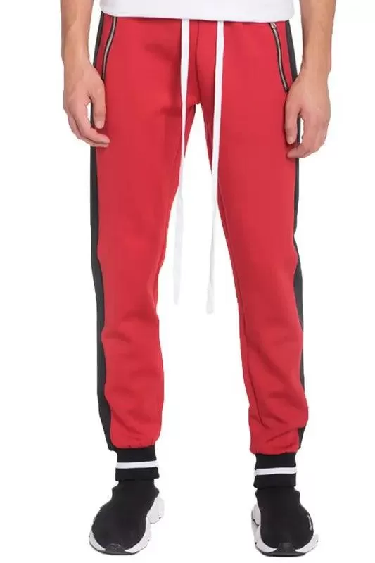 Men's Joggers Sweat-pants Side Stripe