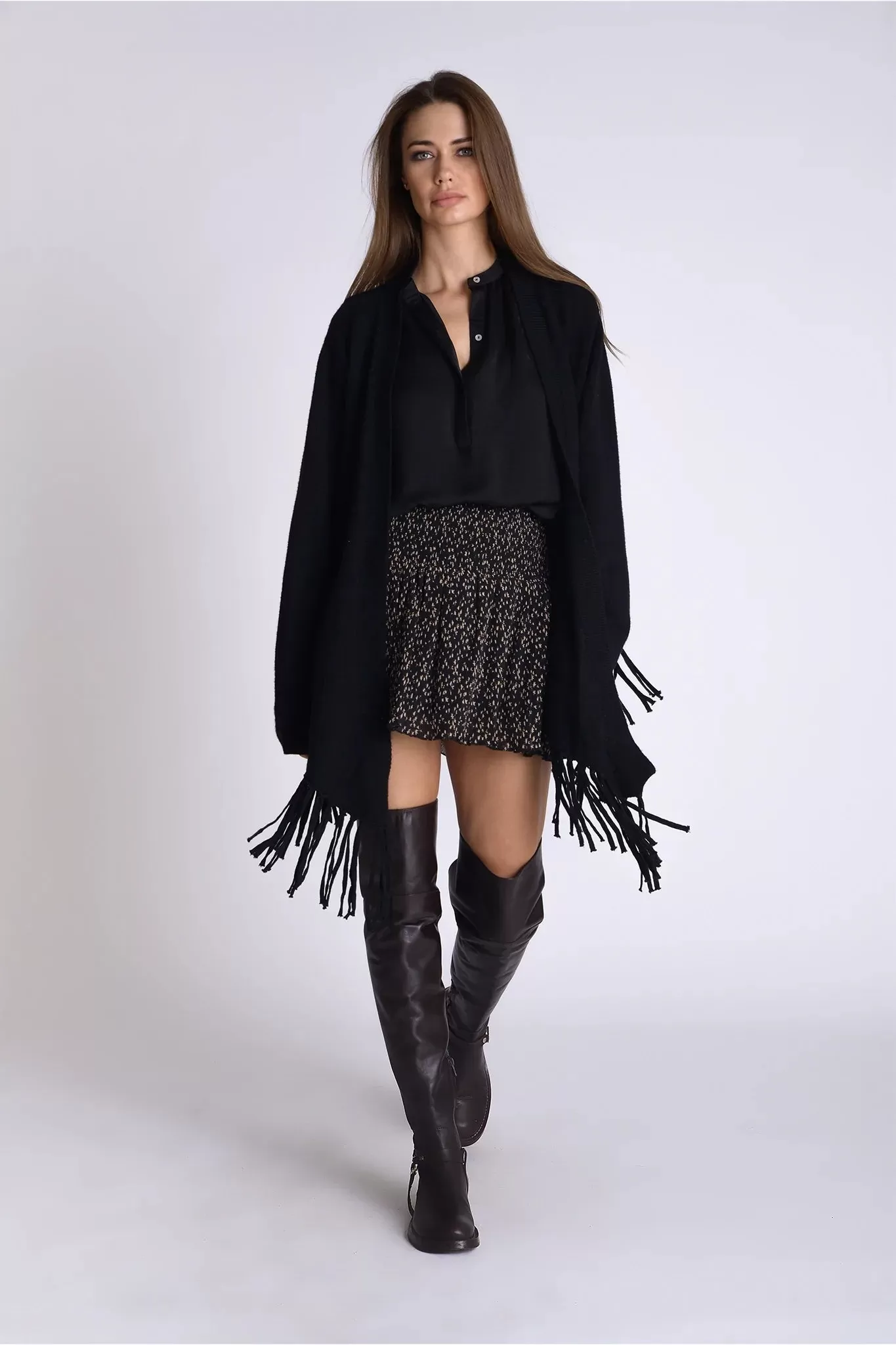 Muche et Muchette Angel w/ Fringes Hem Long Cardigan