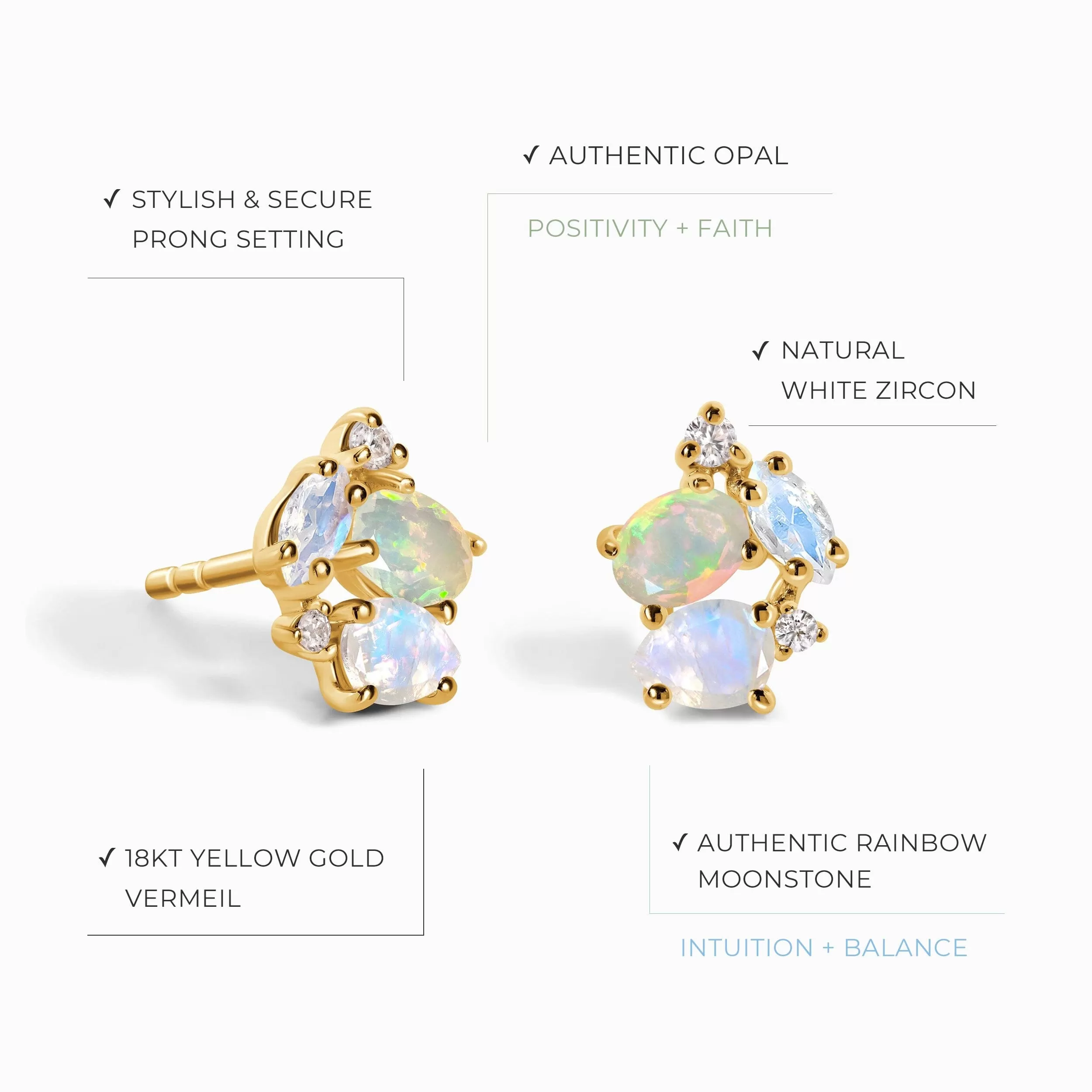 Opal Moonstone Earrings - Orion