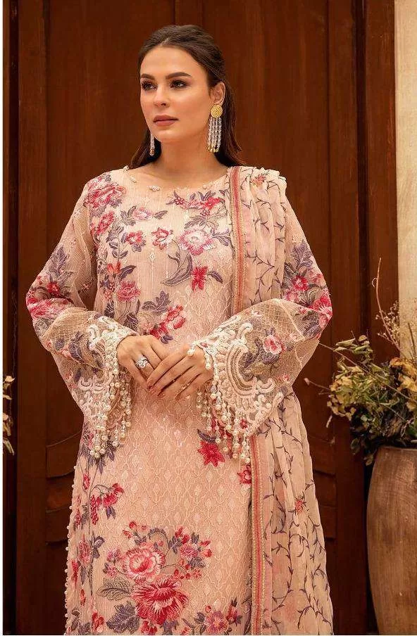 Peach Traditional Ethnic Party Wear Salawar Kameez