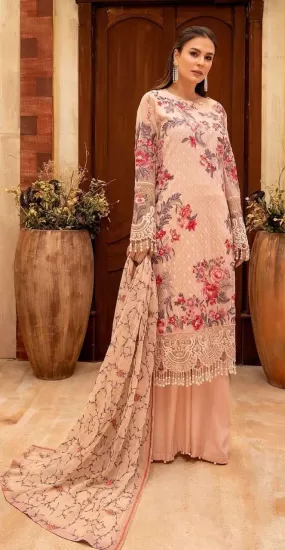 Peach Traditional Ethnic Party Wear Salawar Kameez