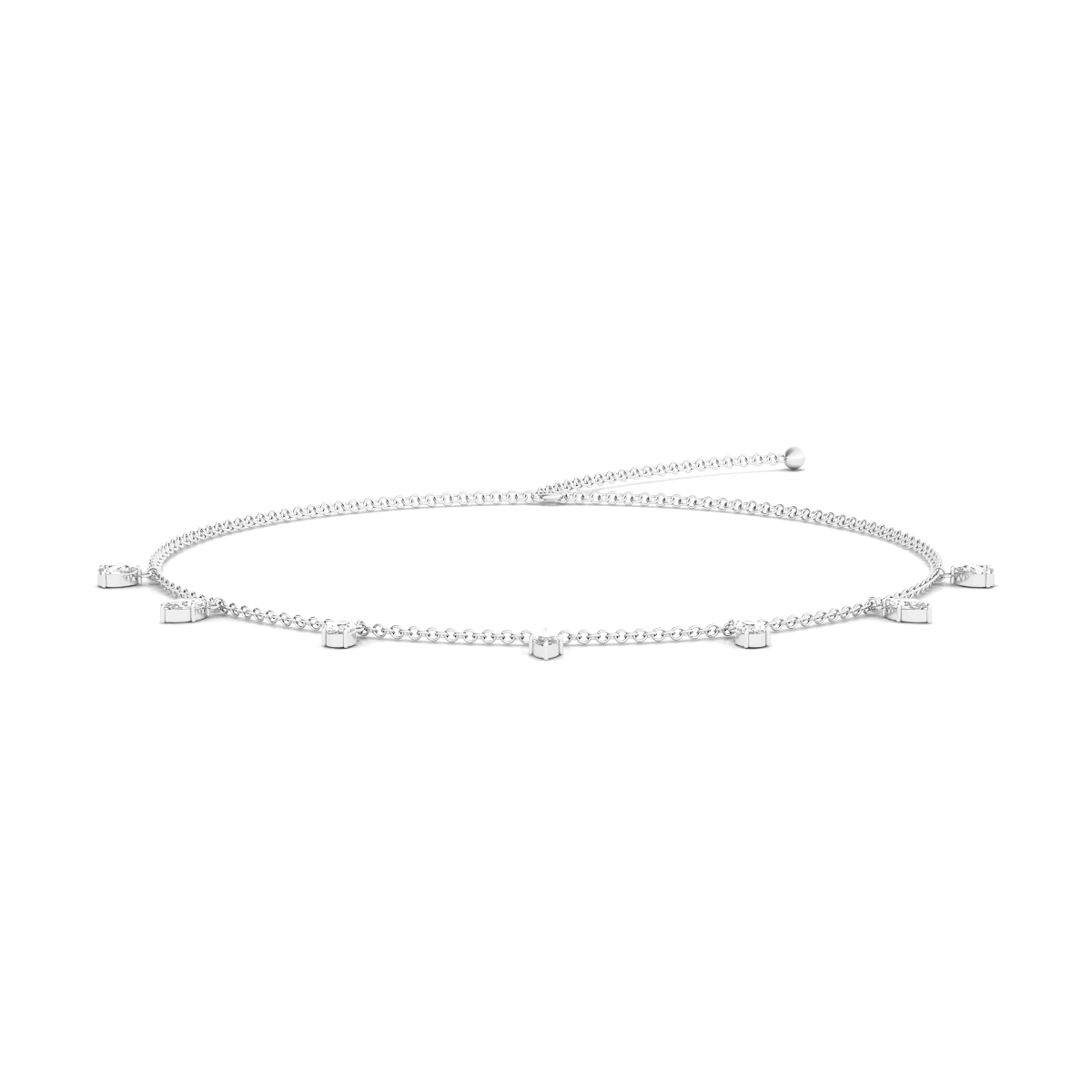 Pear & Marquise Dangling Diamond Choker