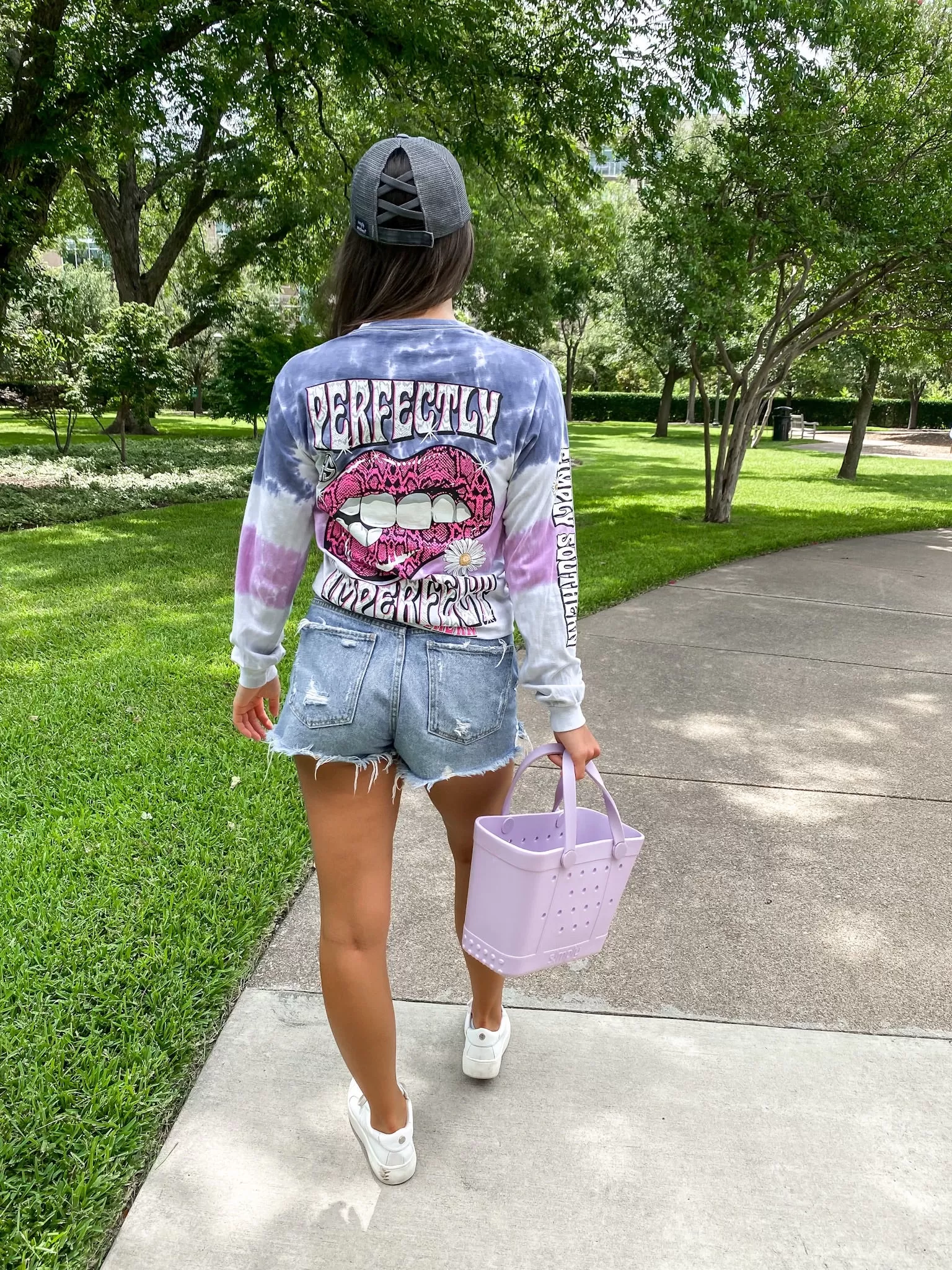 'Perfectly Imperfect' Snakeskin Lips Tie Dye Long Sleeve Tee by Simply Southern