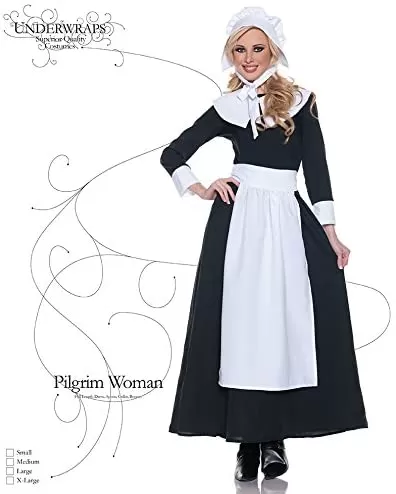 Pilgrim Woman Dlx Dress & Bonnet XLG Ladies Costume