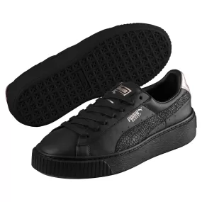 Puma women's sneakers shoe with wedge Basket Euphoria RG 366814 01 black