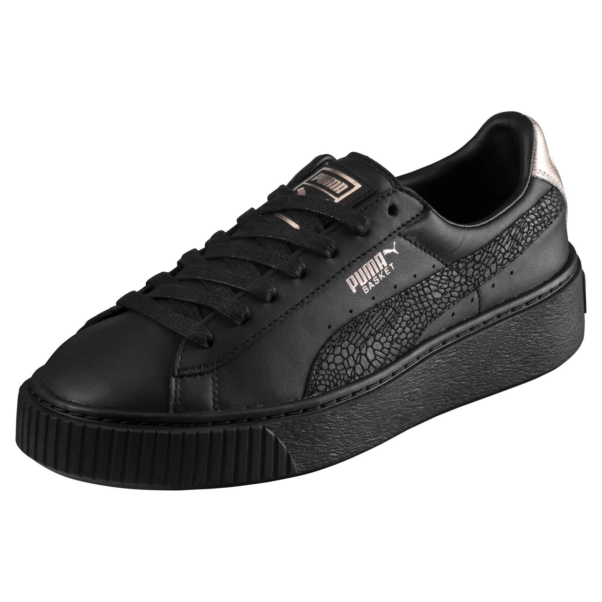 Puma women's sneakers shoe with wedge Basket Euphoria RG 366814 01 black