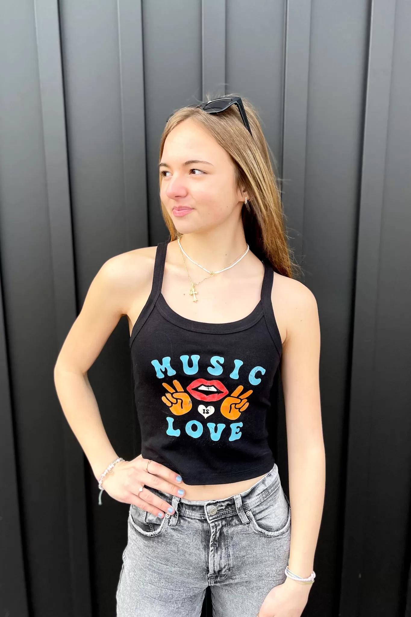 "Music is Love" Ribbed Tank