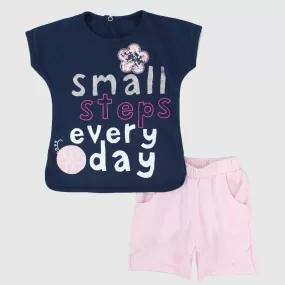 "Small Steps" Short-Sleeved Pajama