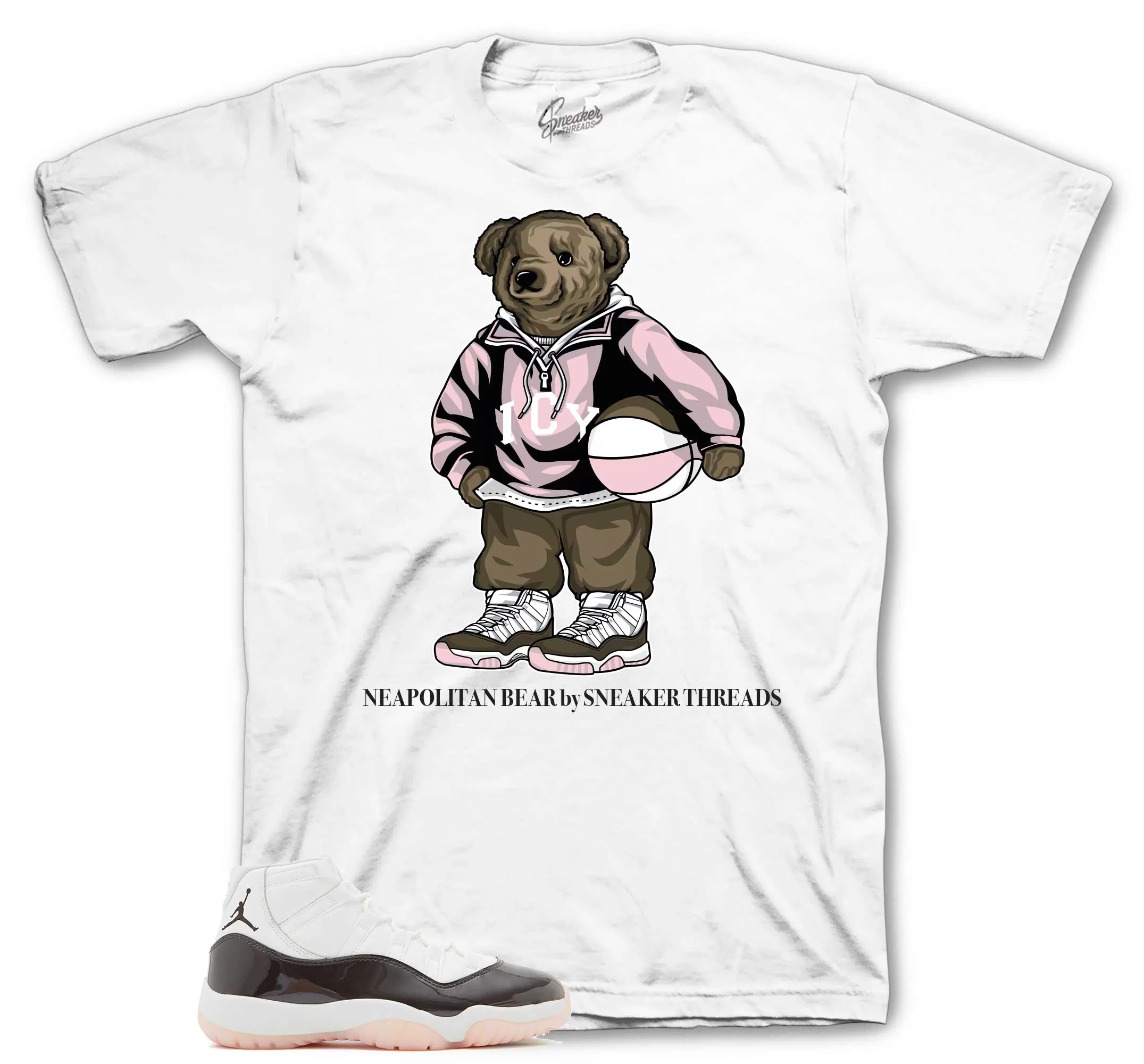 Retro 11 Neapolitan Shirt - Icy Bear - White