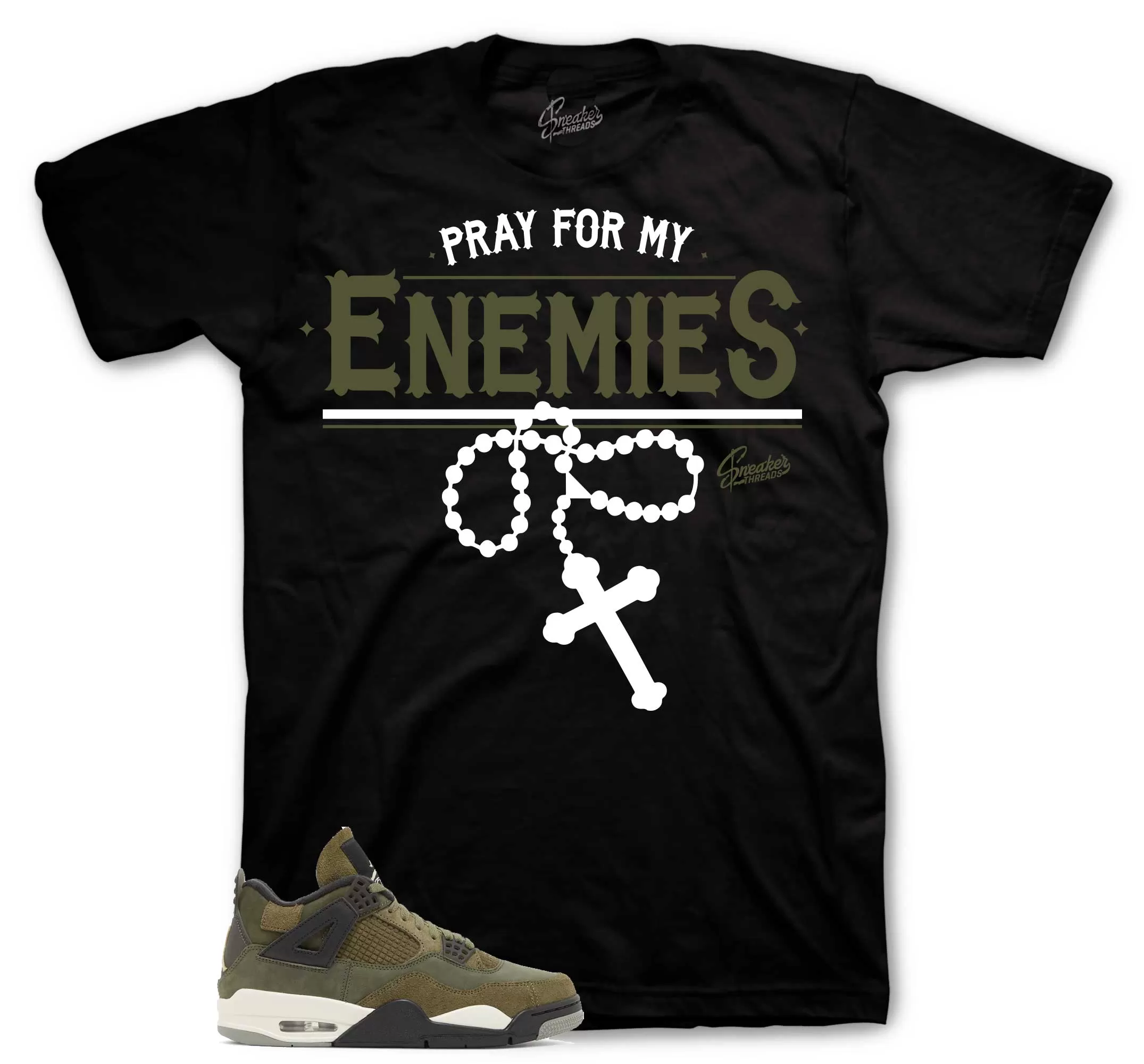 Retro 4 Craft Olive Shirt - Enemies - Black