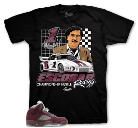 Retro 5 Burgundy Shirt - Championship Racing - Black