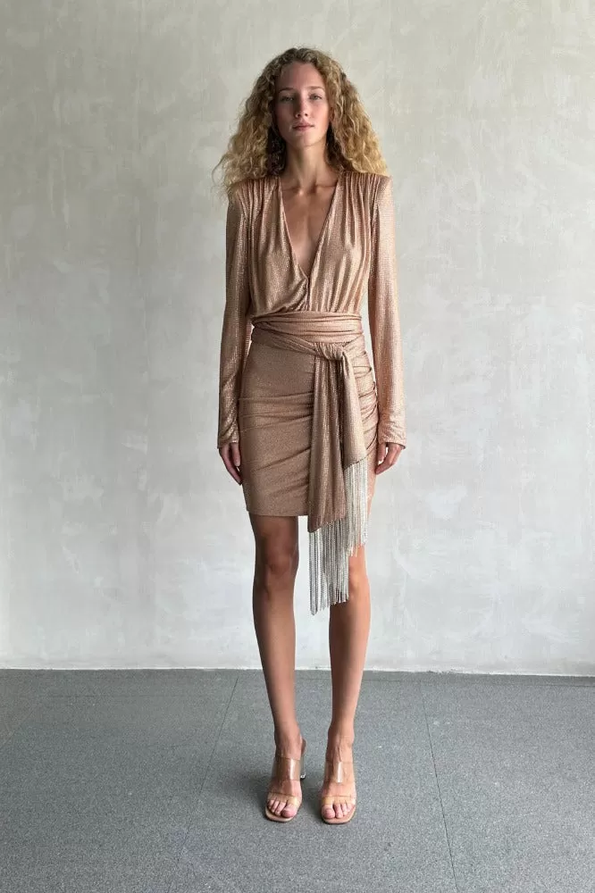 Rihanna Starlight Nude Mini Dress