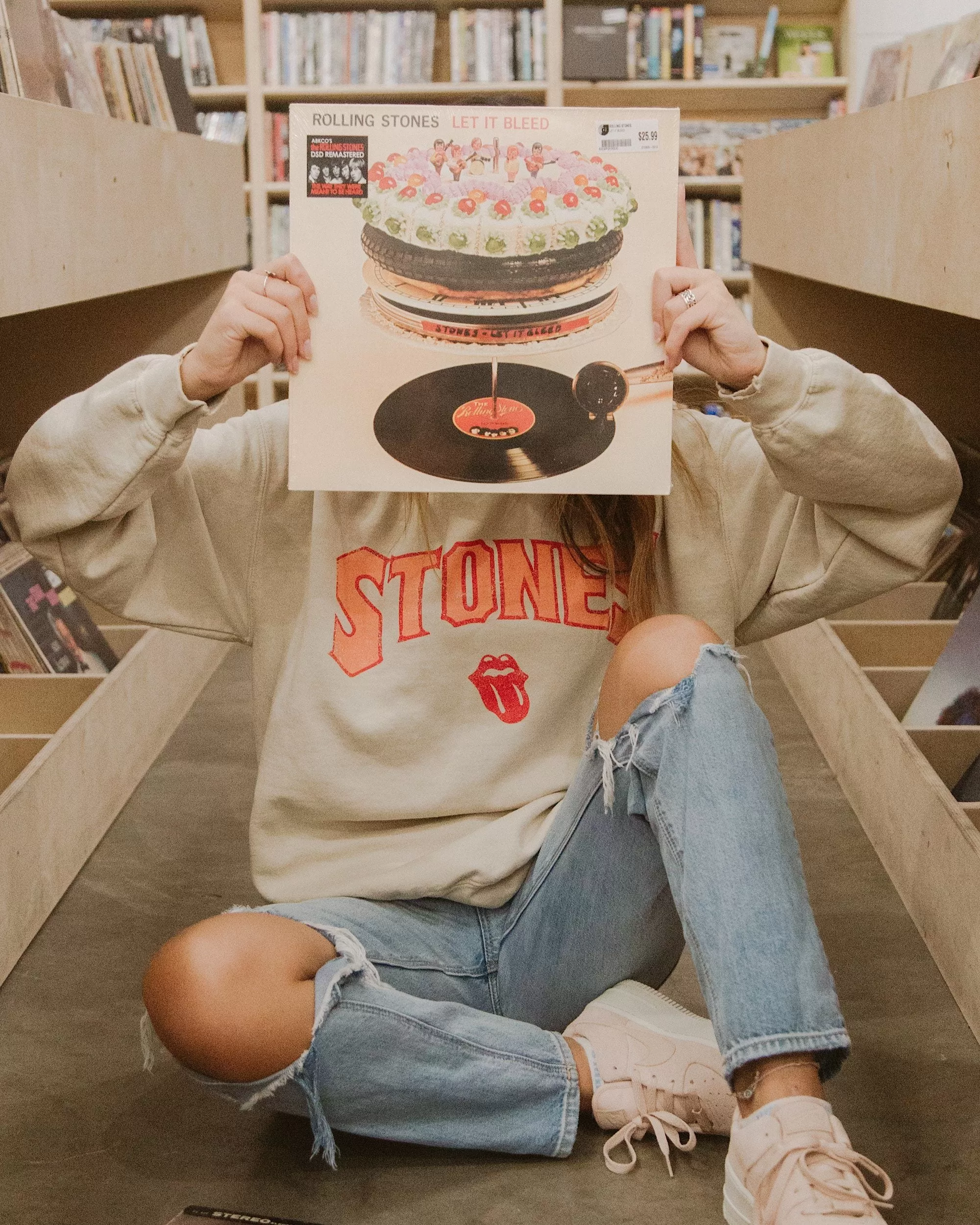 Rolling Stones Arch Sand Thrifted Sweatshirt