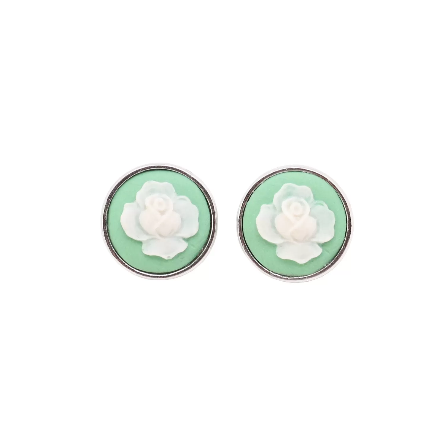 Rose Cameo Stud Earrings