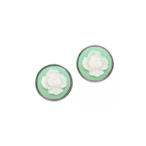 Rose Cameo Stud Earrings