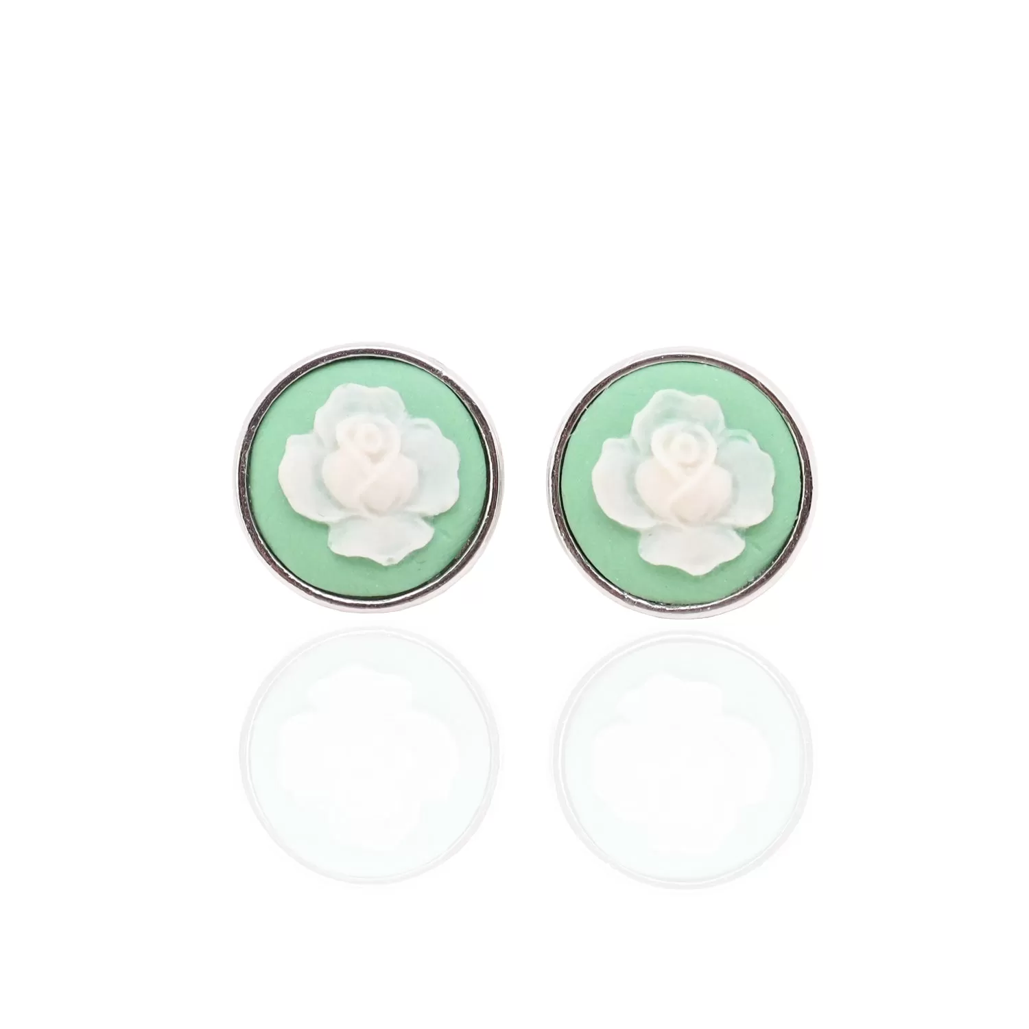 Rose Cameo Stud Earrings