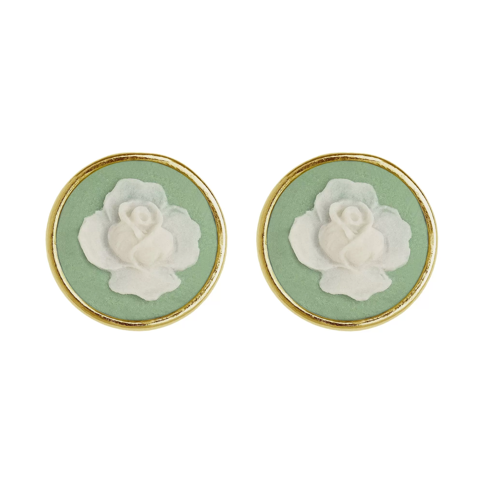 Rose Cameo Stud Earrings