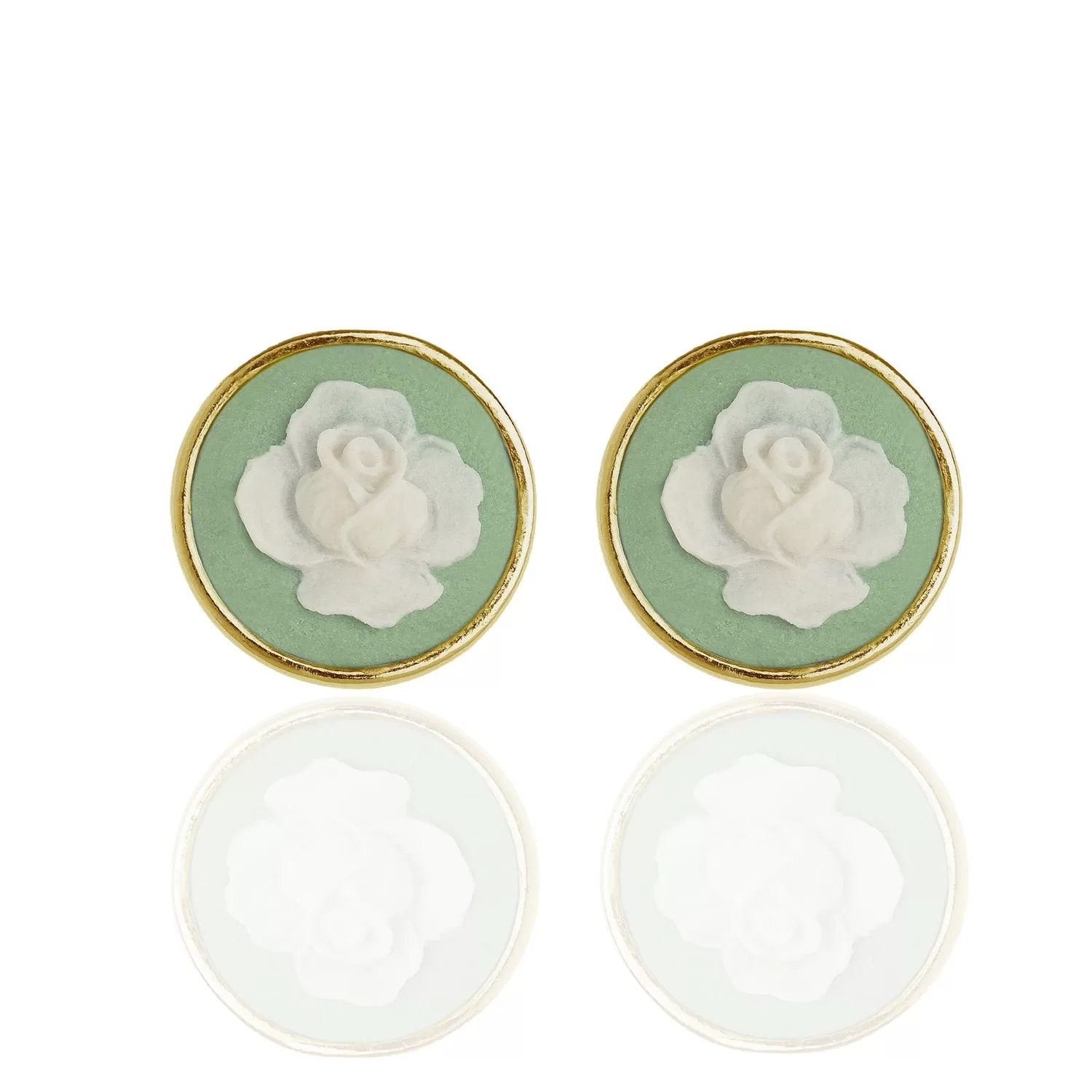 Rose Cameo Stud Earrings