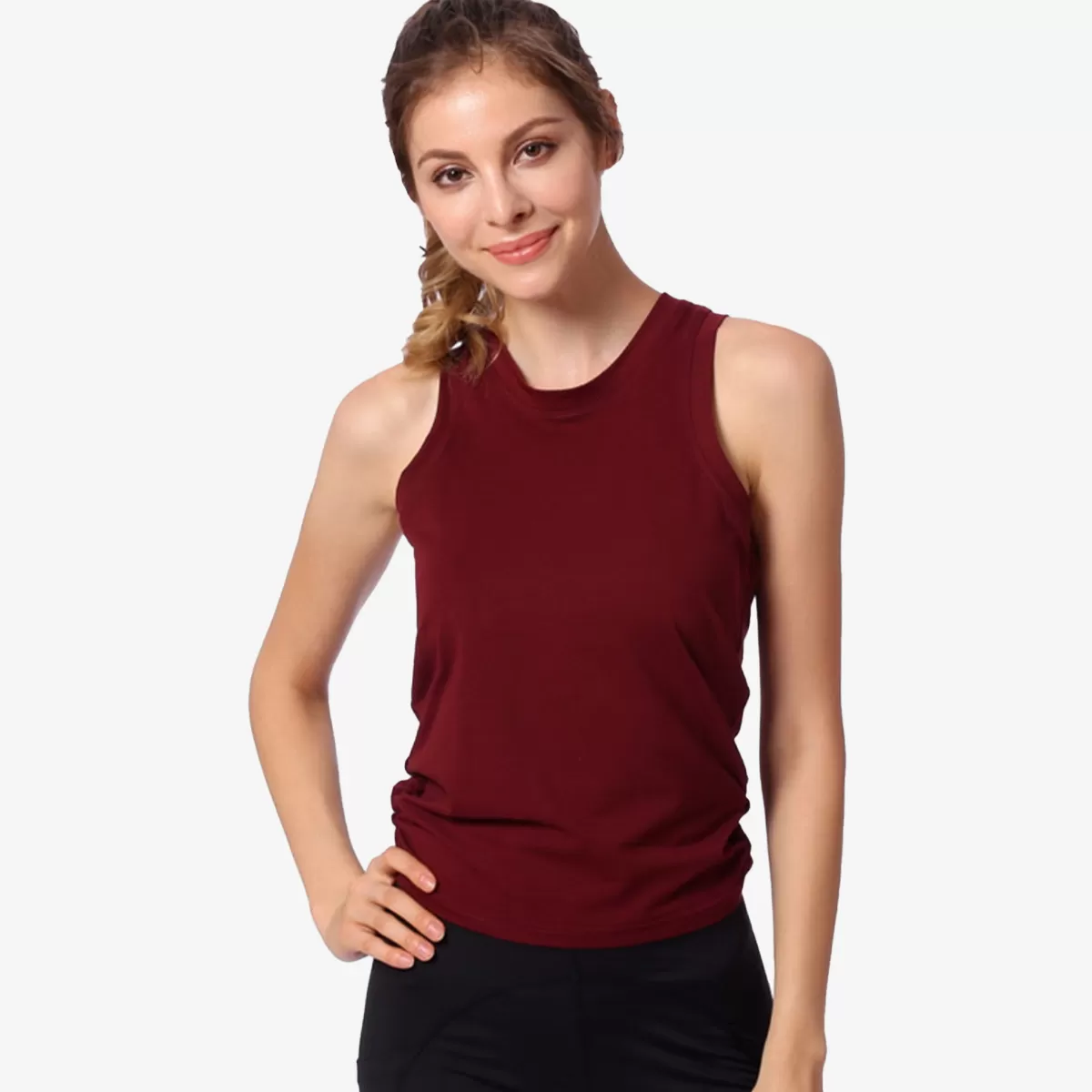 SALE - Cutout Back Hem Twist Crop Top