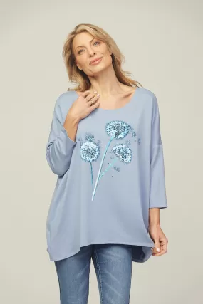 Saloos Dandelion Flower Front Print Top