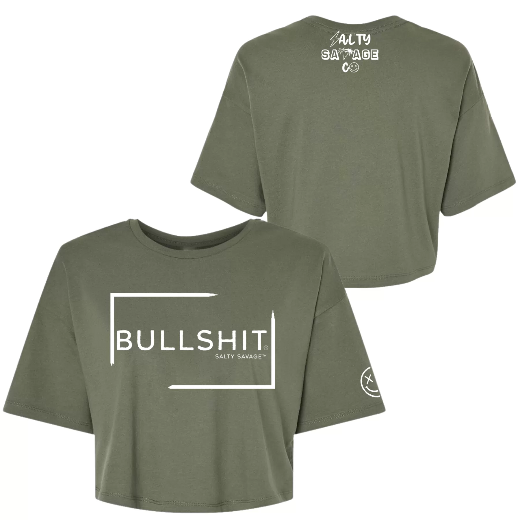 Salty Savage Ladies "Bullshit" Performance Crop Tee