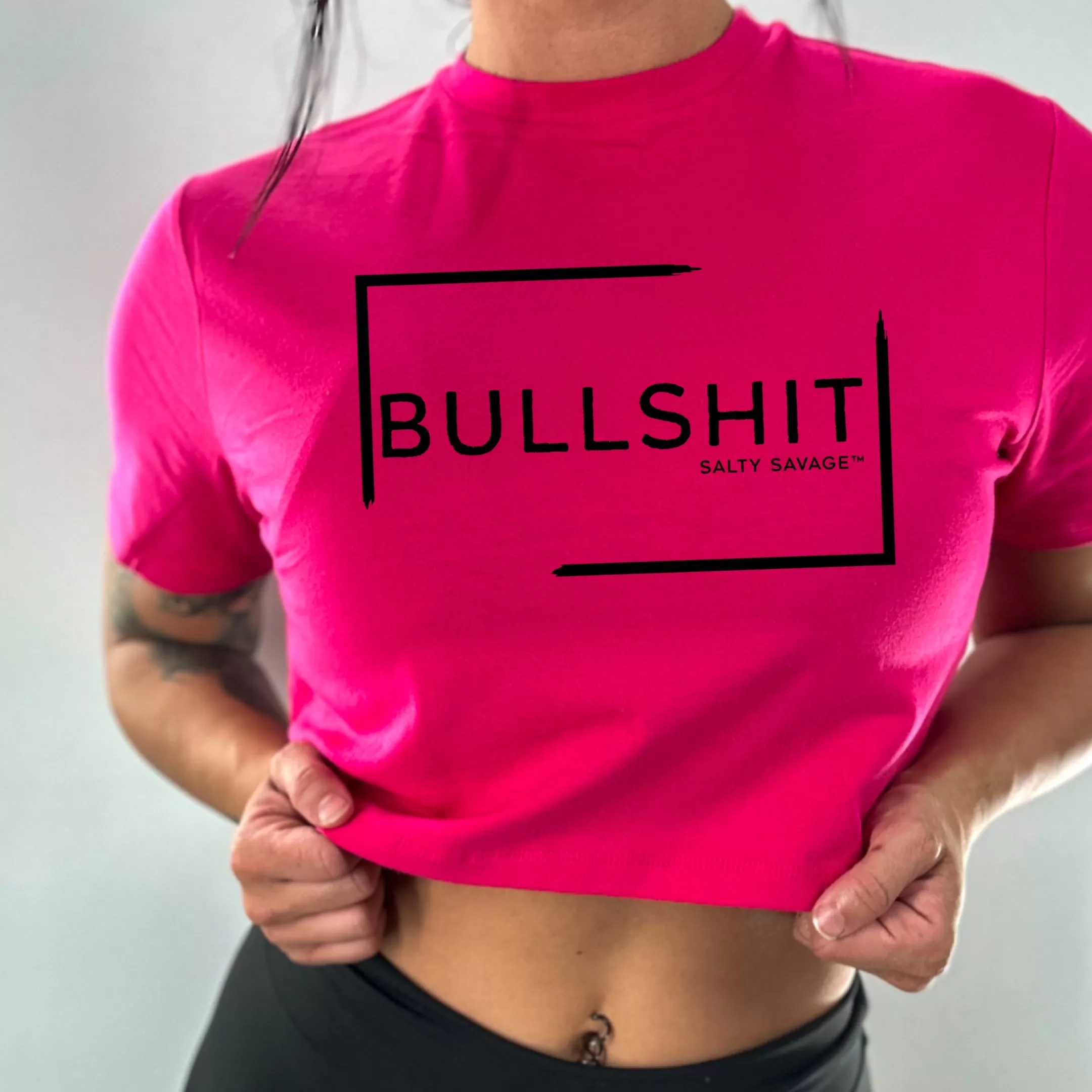 Salty Savage Ladies "Bullshit" Performance Crop Tee