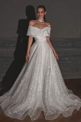 Shimmering Off-the-Shoulder Wedding Dress Melanie